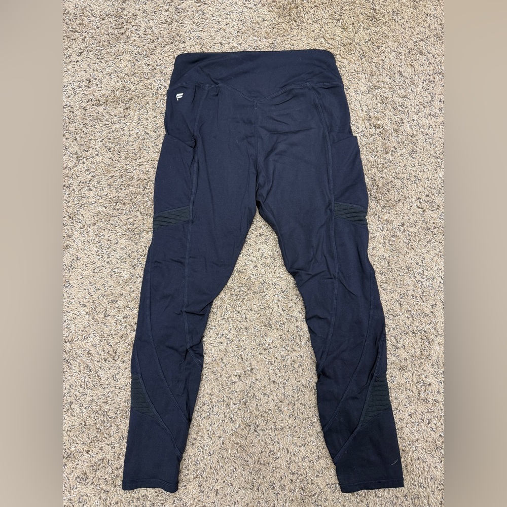 Fabletics Black Moto Style Leggings with Pockets - Picture 2 of 2